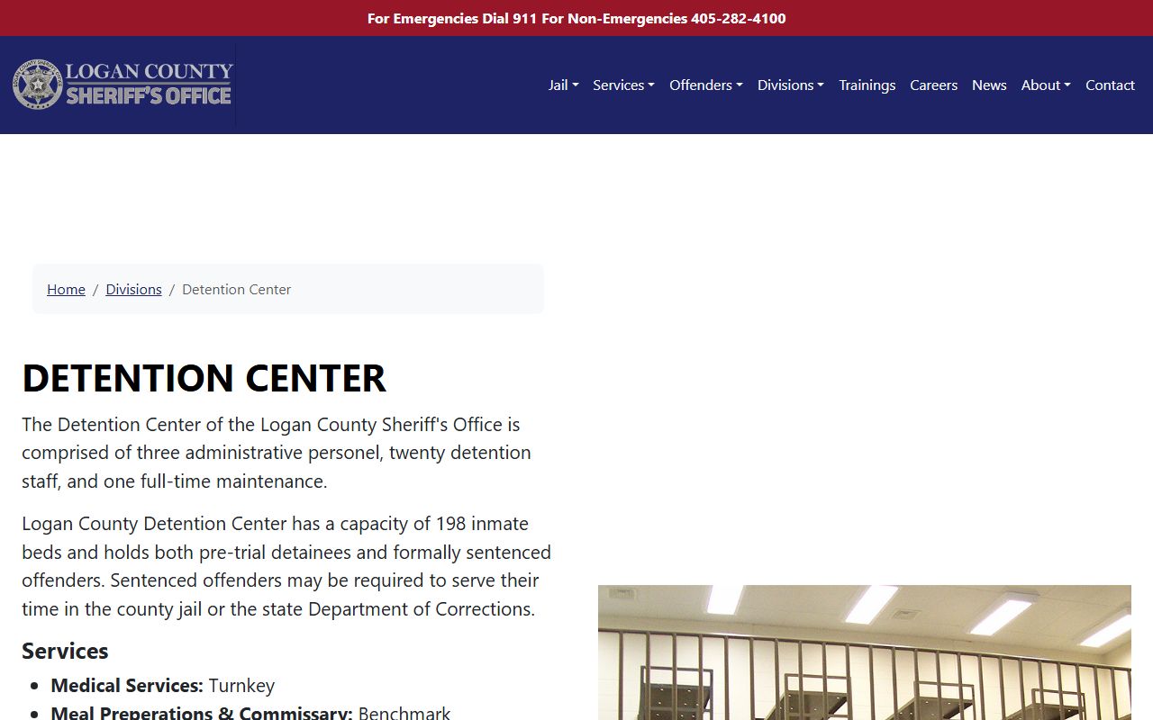 Logan County Detention Center inmate lookup detention page