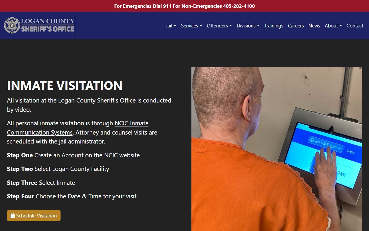 Logan County Detention Center visitation NCIC video visit rules